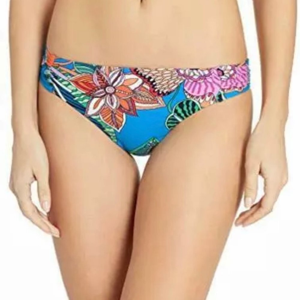 Trina Turk Bttm Shirred Hipster Bikini Pacific Blu